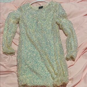 Sparkly Sequin Cream Dress